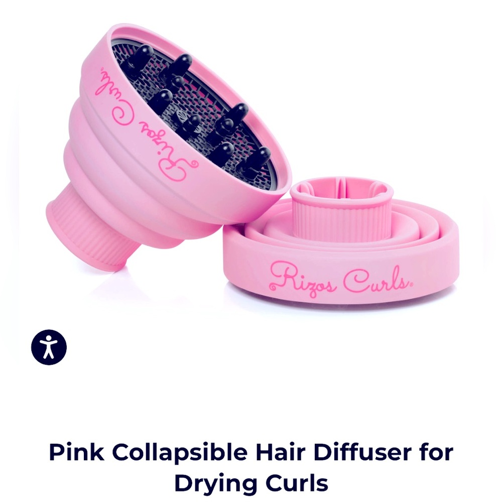 🔥NEW IN BOX RIZOS CURLS Pink Collapsible Hair Diffuser for Drying Curls